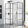 Munich Matt Black Grid 8mm Walk In Shower Enclosure 800mm & 800mm Glass with Pivotal Return Panel