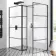 Munich Matt Black Grid 8mm Walk In Shower Enclosure 1100mm & 900mm Glass with Pivotal Return Panel