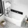 Stafford 1700x700 Shower Bath & 4mm Matt Black Screen with Rail