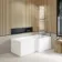L Shaped 1700 Shower Bath with Front Panel & 6mm Easy Clean Screen with Rail - Right Handed