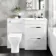 Avon Gloss White Combination Basin Drawer and Atlanta Toilet 1100mm - Right Handed