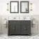 Lucia Graphite Grey Double Vanity with Marble Top & Undermount Basins 1200mm - Brushed Brass Accents
