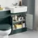 Monaco Midnight Green Combination Vanity Traditional Basin with Marble Top & Hudson Toilet with Wooden Seat 1200mm