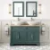 Lucia Midnight Green Double Vanity with Oak Effect Top & Oval Counter Top Basin 1200mm - Brass Knurled Handles