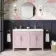 Bermuda Cashmere Pink Double Basin Vanity 1200mm - Brass Knurled Handles