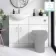 Quartz Gloss White Basin Vanity and Back To Wall Toilet Unit 1050mm - Excludes Toilet