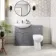 Capri Fog Grey Combination Vanity Basin and Austin Toilet 1150mm - Chrome Handles