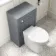Capri Fog Grey Combination Vanity Basin and Austin Toilet 1150mm - Chrome Handles