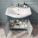 Capri Navy Blue Basin Vanity and Back To Wall Unit 1350mm (Excludes Toilet) - Chrome Handles