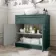 Milos Mystic Green Vanity with Oval Basin 800mm - Brushed Handles
