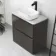 Corsica Tungsten Grey Vanity Drawer with Marble Top & Curved Counter Top Basin 800mm