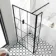 Munich Matt Black Grid 8mm Wet Room Shower Glass 900mm & 250mm Pivotal Return Panel