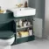 Monaco Midnight Green Combination Vanity Basin and Hudson Toilet with Wooden Seat 1200mm - Brushed Brass Accents