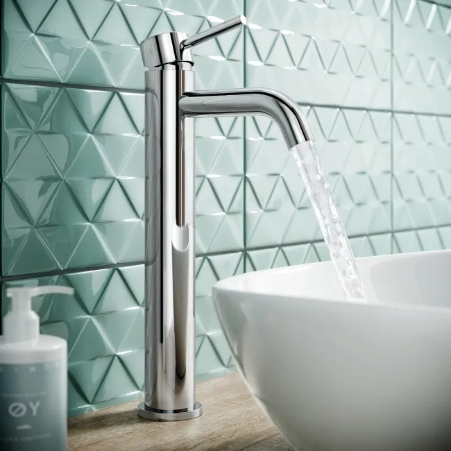 Selma Chrome High Rise Basin Mixer Tap