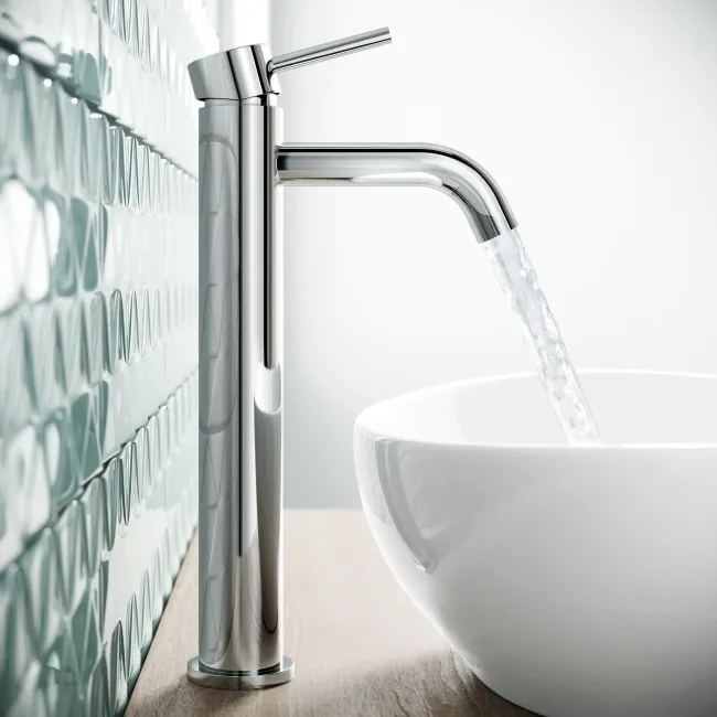 Selma Chrome High Rise Basin Mixer Tap