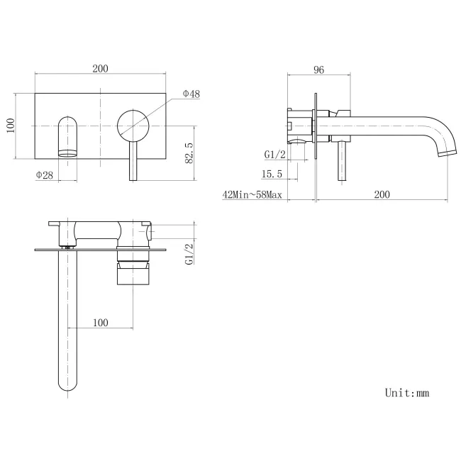Trent Chrome Wall Mounted Bath Filler