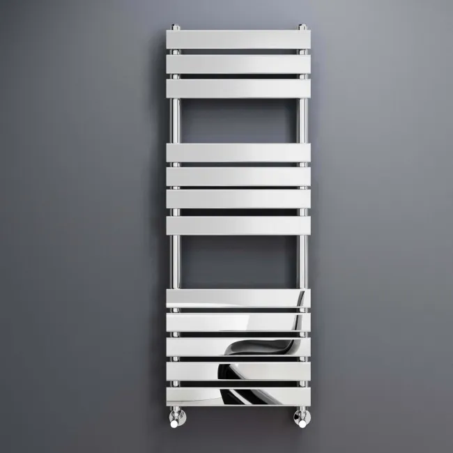 Santorini Chrome Flat Panel Heated Towel Rail 1200x450mm