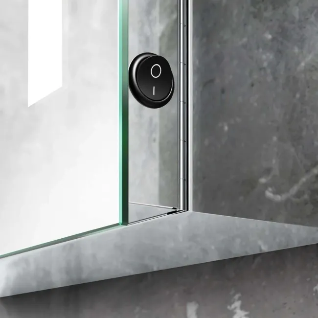 Emielia Illuminated LED Mirror Cabinet 600x600mm