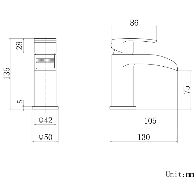 Eden Matt Black Waterfall Basin & Bath Mixer Tap Set