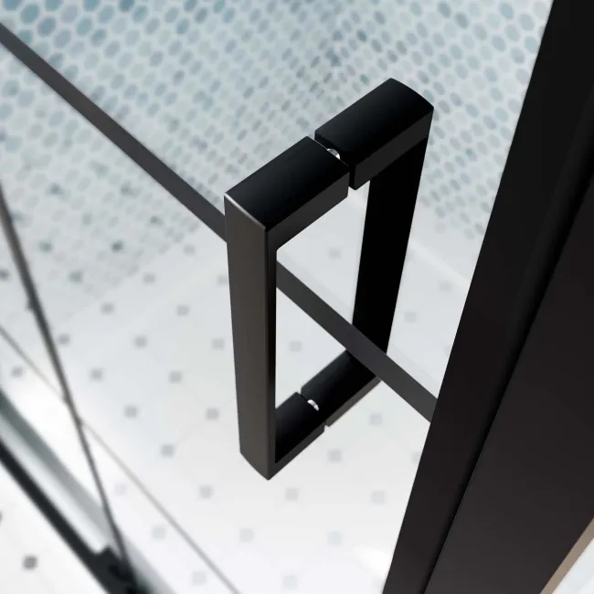 London Matt Black Grid 6mm Bifold Shower Enclosure 900x760mm