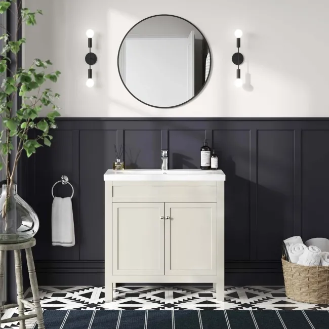 Bermuda Chalk White Basin Vanity 800mm