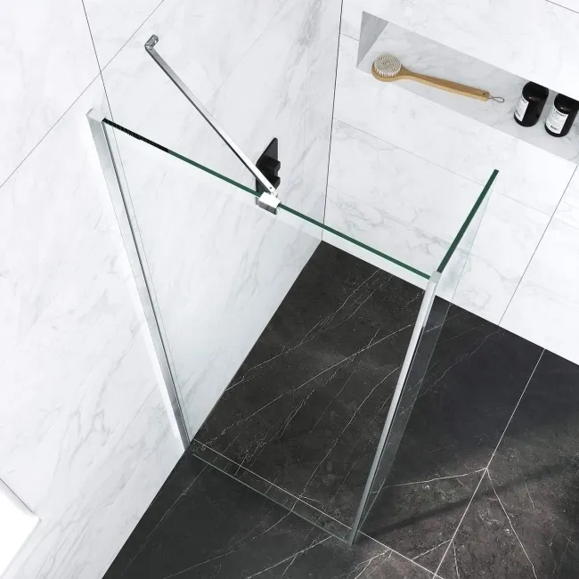 Copenhagen Easy Clean 8mm Wet Room Shower Glass 800mm & 250mm Return Panel