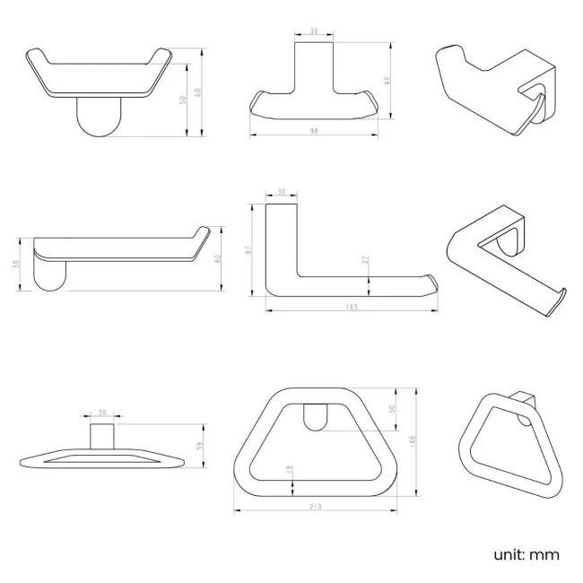 Eloise Brushed Brass 3 Pieces Accessory Set