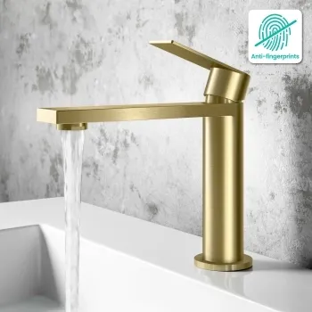 Tees Brushed Brass Basin Mixer Tap