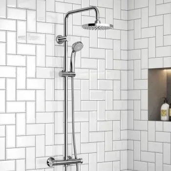 Lismore Essential Round Thermostatic Rigid Shower Set