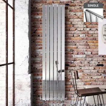 Faro Chrome Single Flat Panel Vertical Radiator 1800x420mm