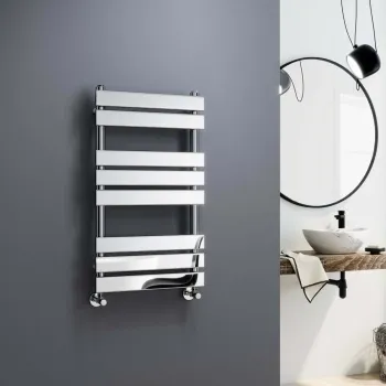 Santorini Chrome Flat Panel Heated Towel Rail 800x450mm