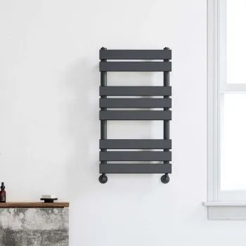 Santorini Anthracite Flat Panel Heated Towel Rail 800x450mm