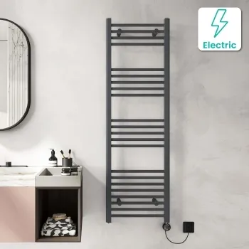 Barcelona Electric Anthracite Straight Heated Towel Rail 1600x500mm