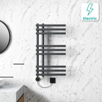 Madrid Electric Anthracite Designer Heated Towel Rail 800x450mm