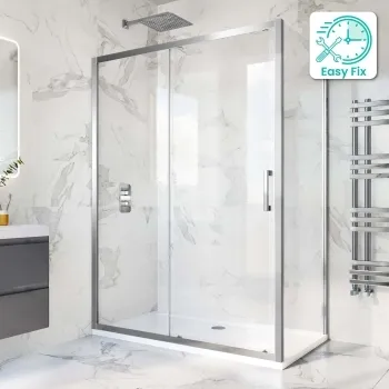 Hamburg Easy Clean 8mm Sliding Shower Enclosure 1400x760mm - Easy Fix Feature