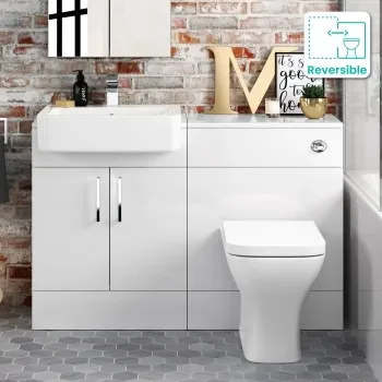Harper Gloss White Combination Vanity Basin and Atlanta Toilet 1200mm