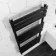 Santorini Matt Black Flat Panel Heated Towel Rail 1200x600mm