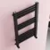 Valetta Matt Black Square Heated Towel Rail 800x450mm
