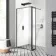 Munich Matt Black Framed 8mm Wet Room Shower Glass 1100mm & 250mm Pivotal Return Panel