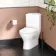 Orlando Rimless Fully Back to Wall Close Coupled Corner Toilet With Soft Close Slim Seat