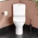 Orlando Rimless Fully Back to Wall Close Coupled Corner Toilet With Soft Close Slim Seat