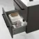 Elba Graphite Grey Wall Hung Basin Drawer Vanity 500mm - Black Accents