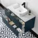 Crete Fluted Navy Blue Wall Hung Drawer Vanity with Marble Top & Marin Basin 1000mm
