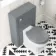 Bermuda Dove Grey Combination Vanity Basin and Hudson Toilet with Wooden Seat 1300mm