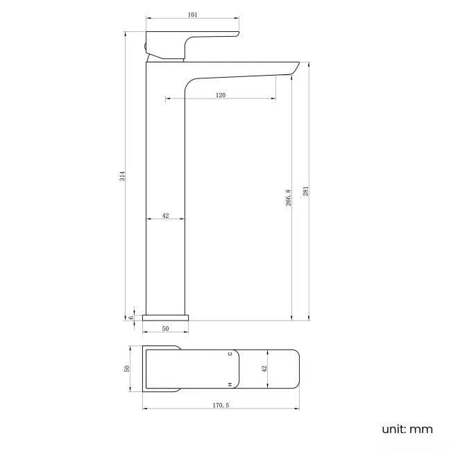 Soar Gunmetal Grey High Rise Basin Mixer Tap