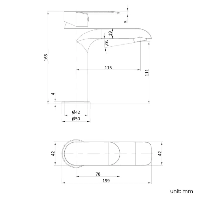 Tay Matt Black Basin Mixer Tap