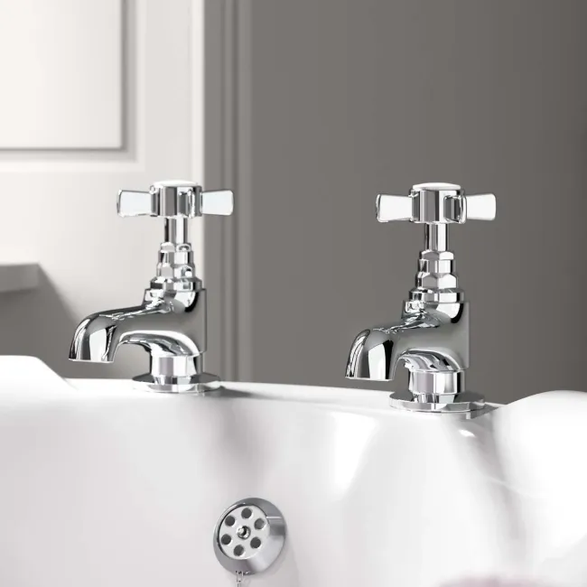 Nene Traditional Chrome Hot & Cold Bath Taps