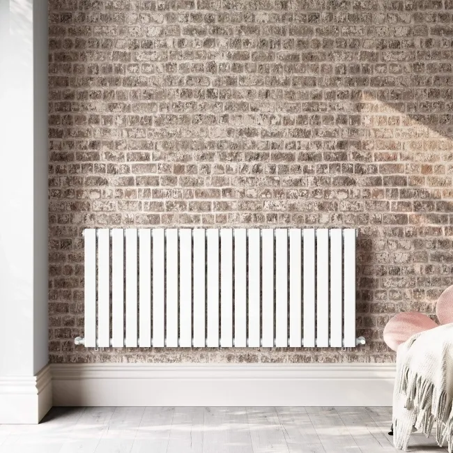 Faro White Single Flat Panel Horizontal Radiator 600x1400mm