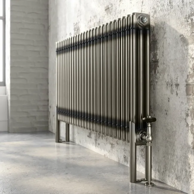 Athens Raw Metal Triple Column Horizontal Traditional Radiator 600x1190mm