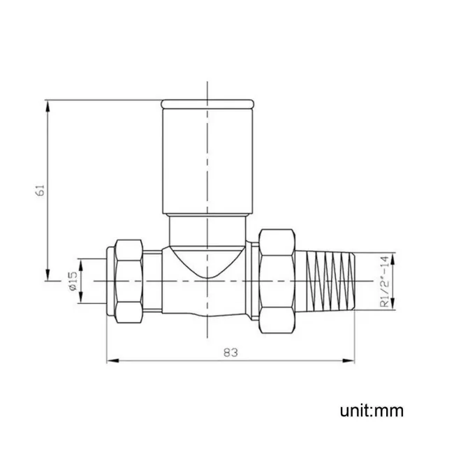 Chrome Plated Brass Straight Manual Radiator Valves (Pair) Standard 15mm